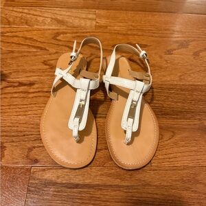 Tommy Hilfiger White Leather Sandals